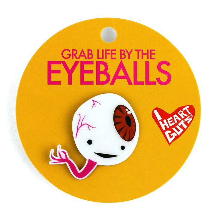 Brown Eyeball Lapel Pin - Grab Life by the Eyeballs