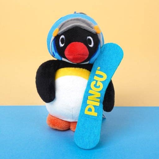 Pingu Winter Snowboard Plush Keychain - Limited Edition
