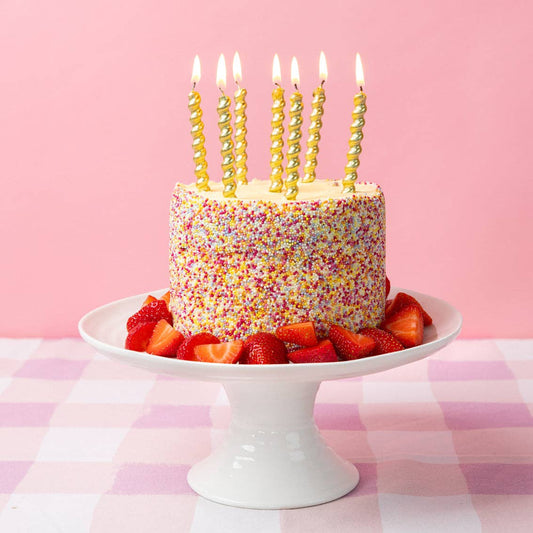 Gold Twirl Birthday Candles - 8 Pack | Birthday Party |