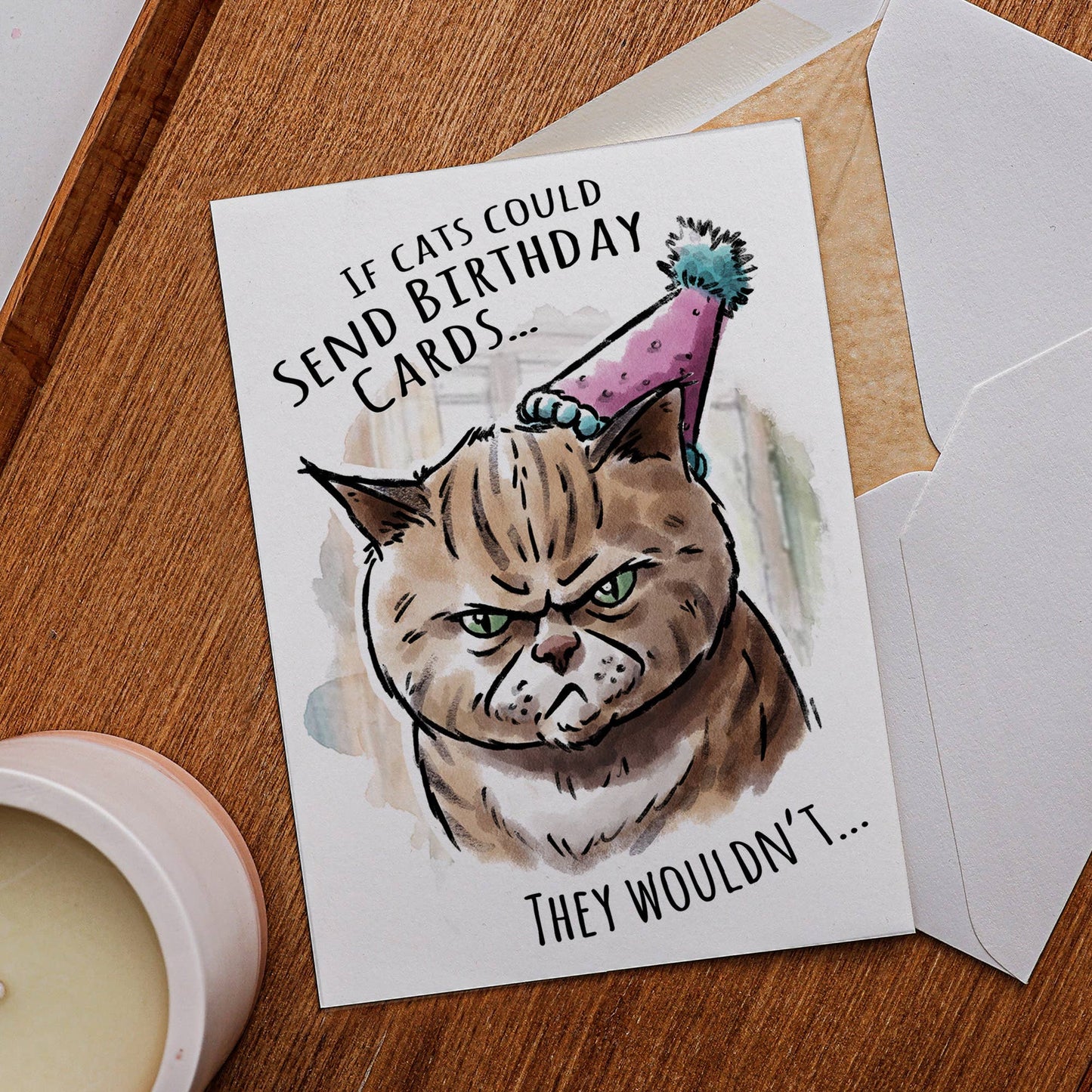 "If Cats Could.." Funny Cat Birthday Card for Friend Pet Lov
