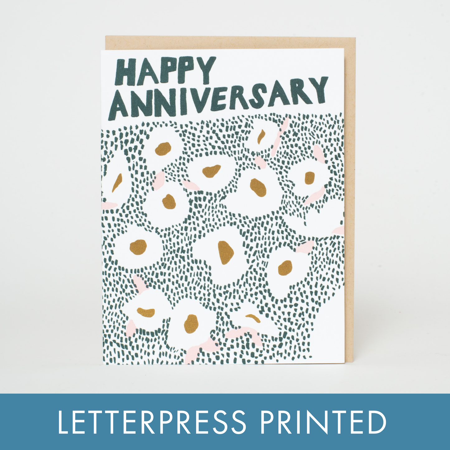 Happy Anniversary Meadow Letterpress Greeting Card by Egg Press
