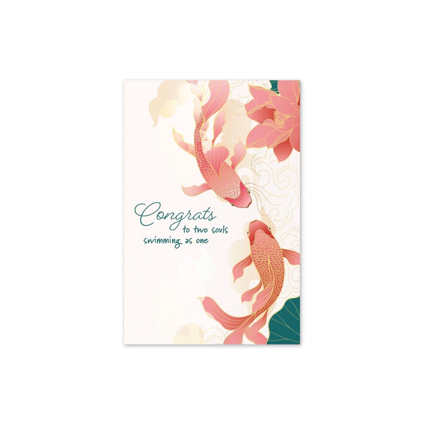 Koi Fish Asian Wedding Cards | Elegant Chinese Two Souls Swimming