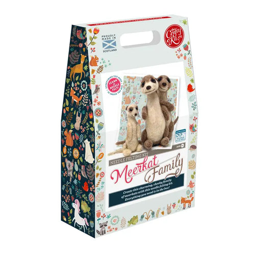 Meerkat Family Needle Felting Craft Kit - Front & Company: Gift Store