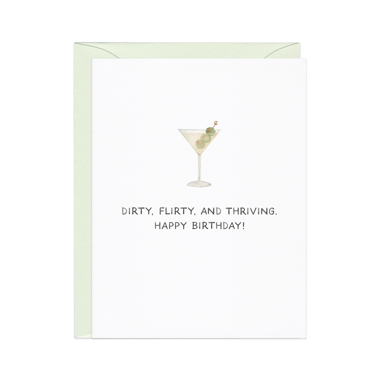 Dirty, Flirty, Thriving - Millennial Martini Birthday Card