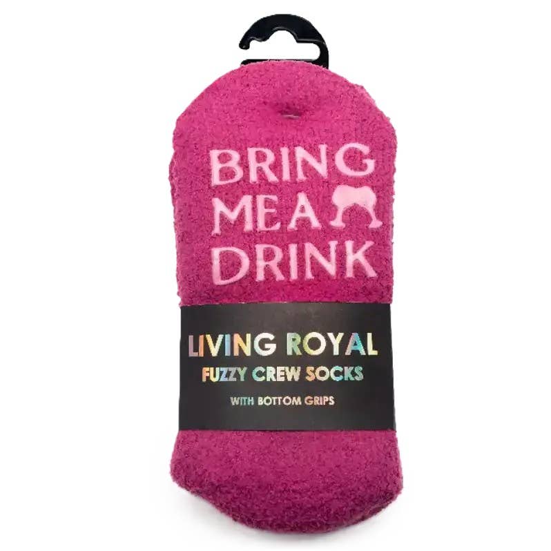 Fuzzy Crew Socks w/ Bottom Grip Phrase - "In Your Dreams"