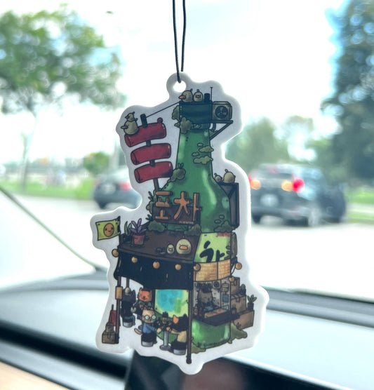 Soju Bottle Car Air Freshener (Peach)