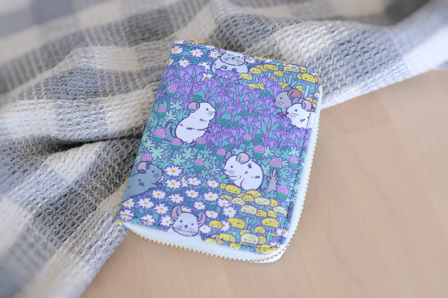 Chinchilla Pattern Zipper Wallet featuring Noristudio Chinch