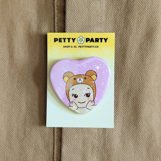 Rilakkuma Baby Sparkle Heart Button