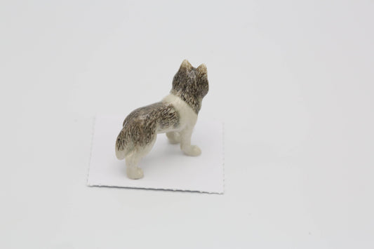 Silver Siberian Husky Porcelain Miniature