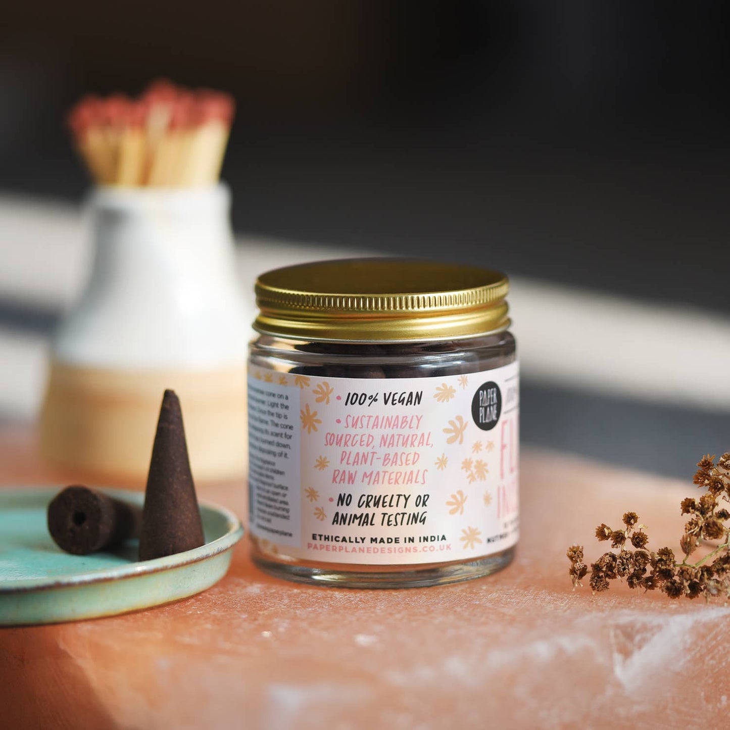 Flow Incense Jar of Incense Cones - plant based, vegan