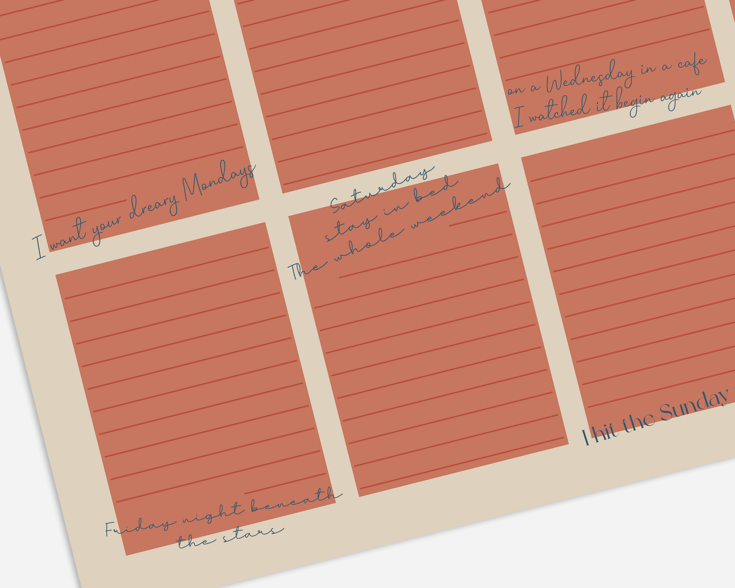 Taylor Swift Weekly Planner A4 Notepad - Lyrical