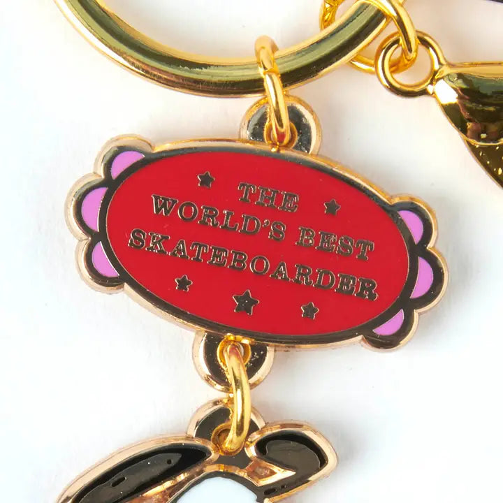 Peanuts World's Best Keyring Skateboarder