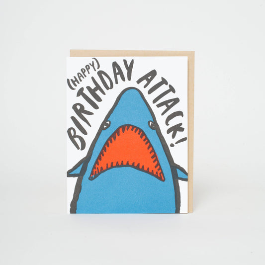 Shark Birthday Letterpress Greeting Card by Egg Press