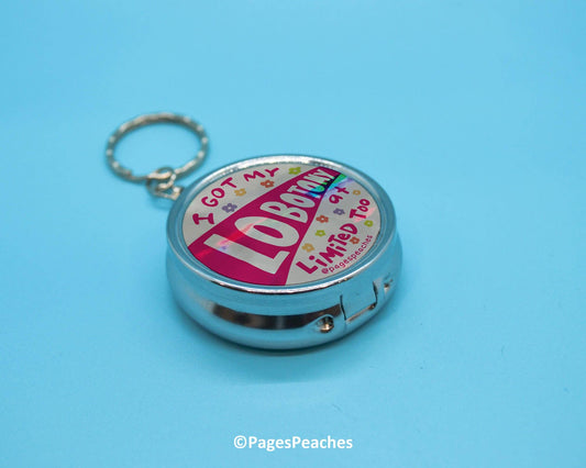 Lobotomy Pill Case Keychain Travel Medication Organizer