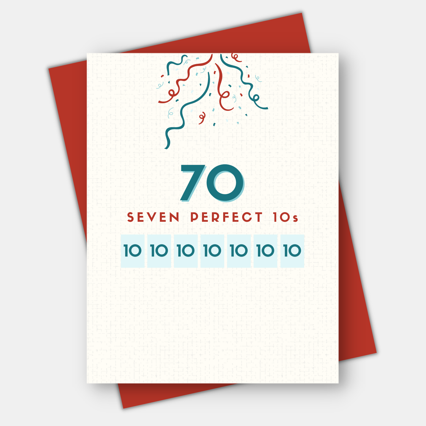 Perfect 10s for 50th, 60th, 70th, 80th, 90th, 100th birthday