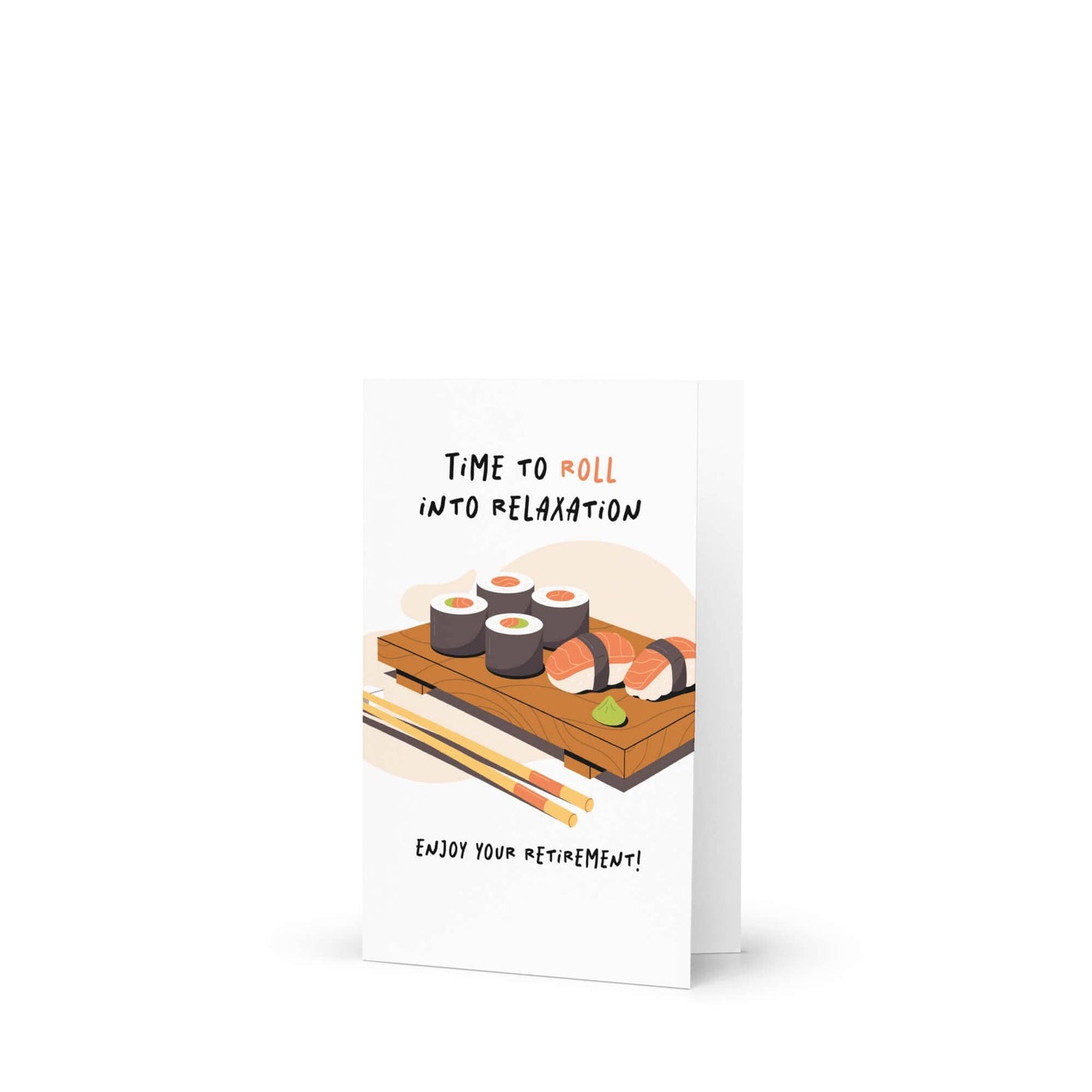 Time to Roll Funny Retirement Cards | Japanese Maki Sushi Nigiri Food Greetings