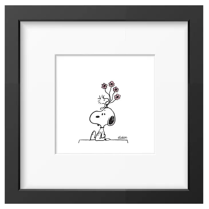 Peanuts Flowers Framed Print Hand