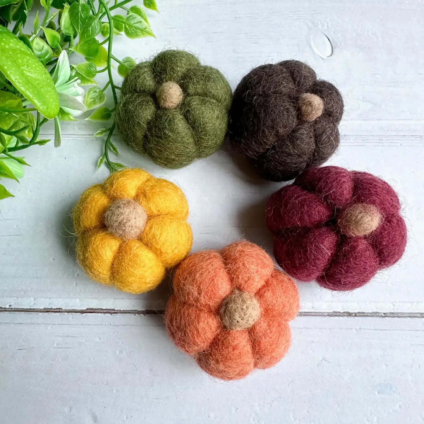 One Classic Fall Felt Mini Pumpkin