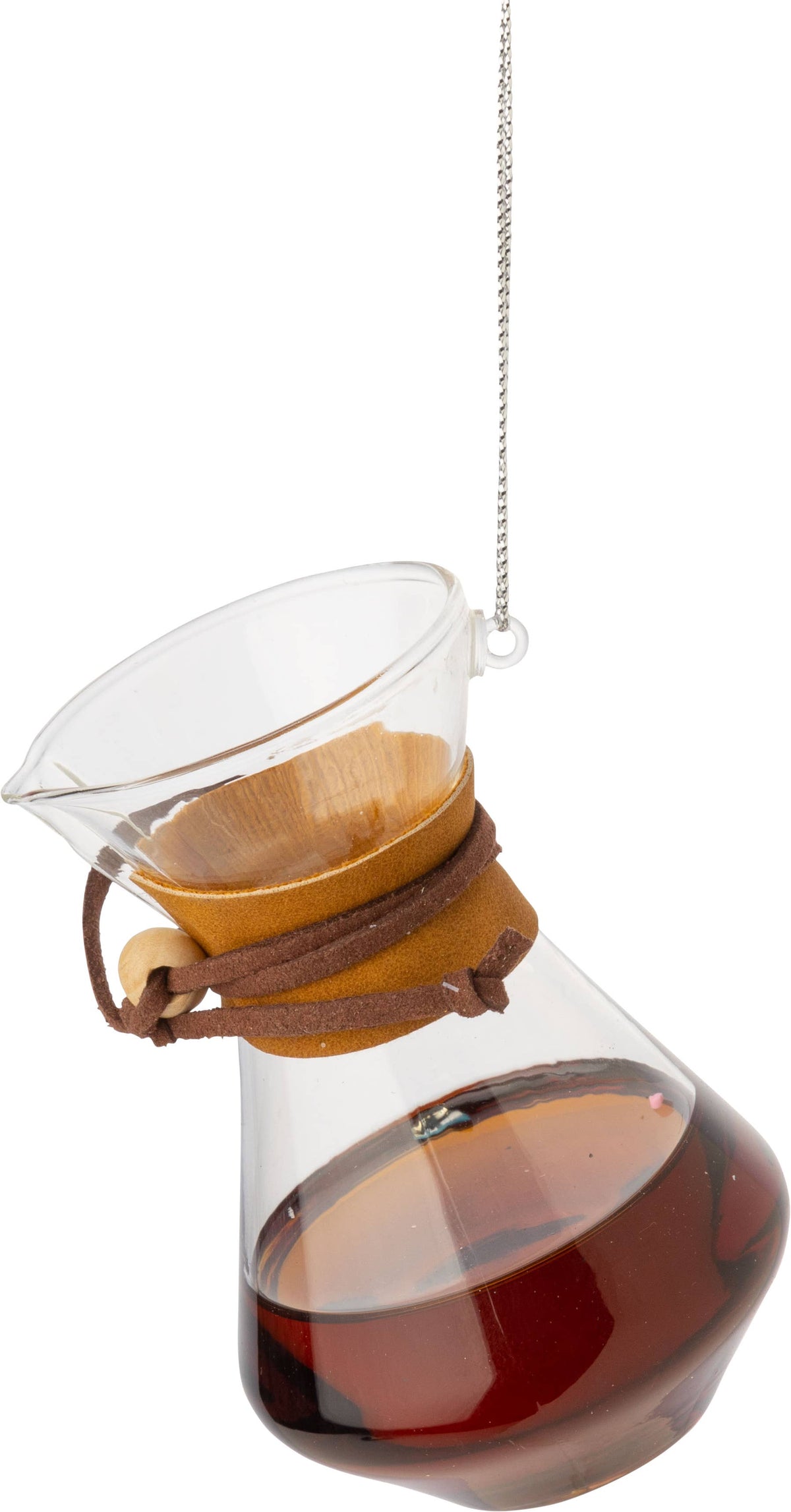 A17596:Glass coffee pot ornament, 3.5 in