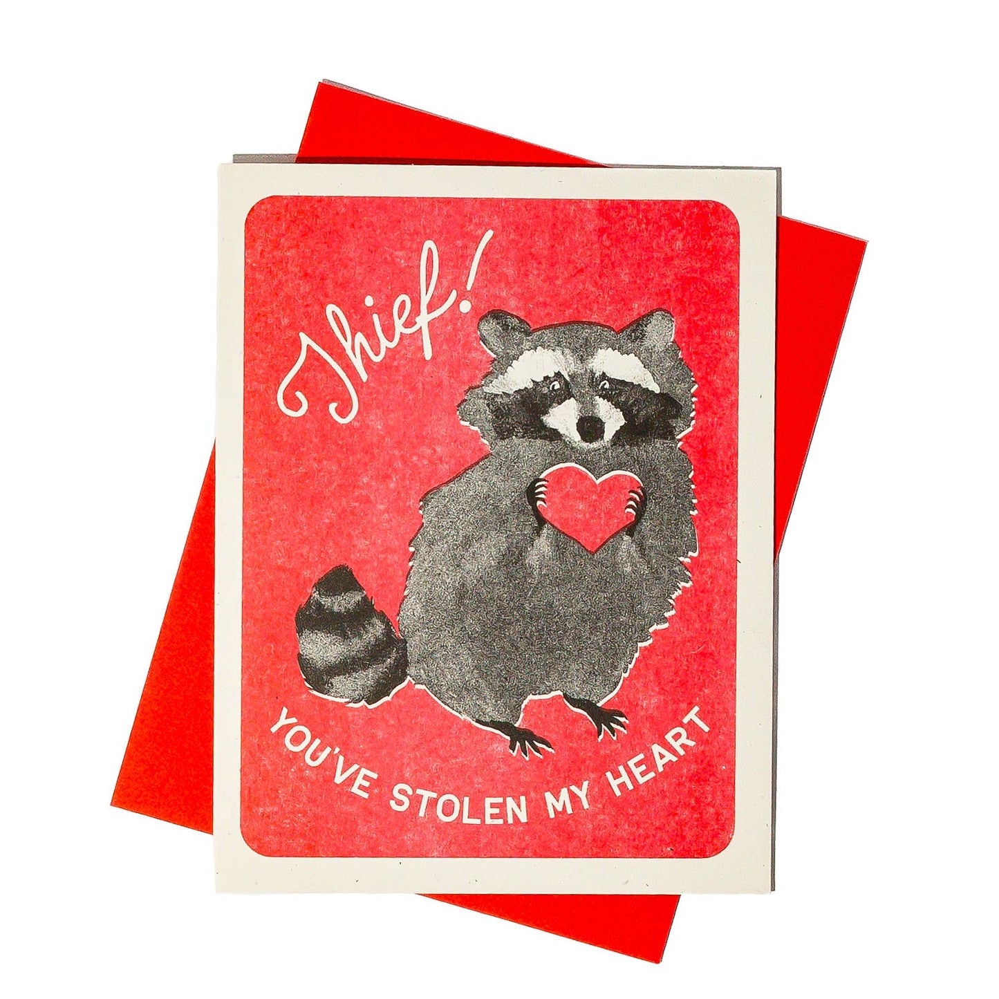 Thief! Raccoon- Risograph Card