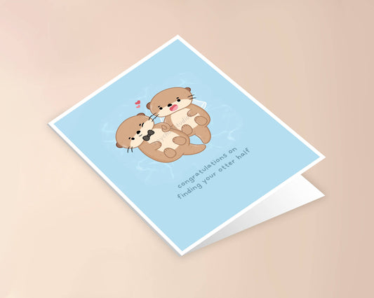 Congratulations on Finding Your Otter Half Wedding Card