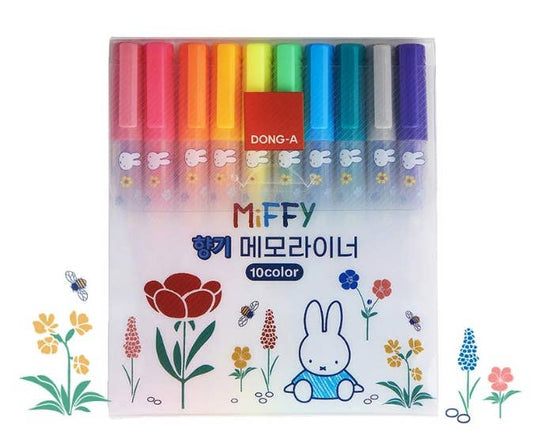 DONG-A Miffy Scented Memoriner Highlighter – 10 Color Set