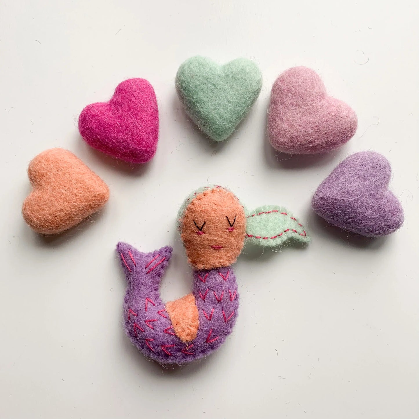 One Mermaid Color Felt Heart