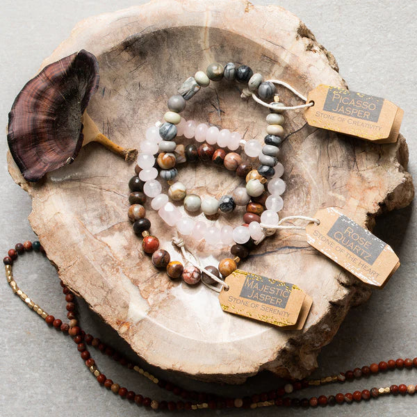 Petrified Wood Stone Bracelet