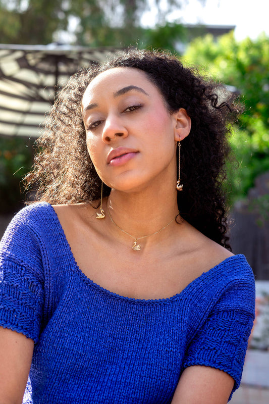 Swan Lake Necklace - 18K Gold Plated / Silver Rhodium Plated