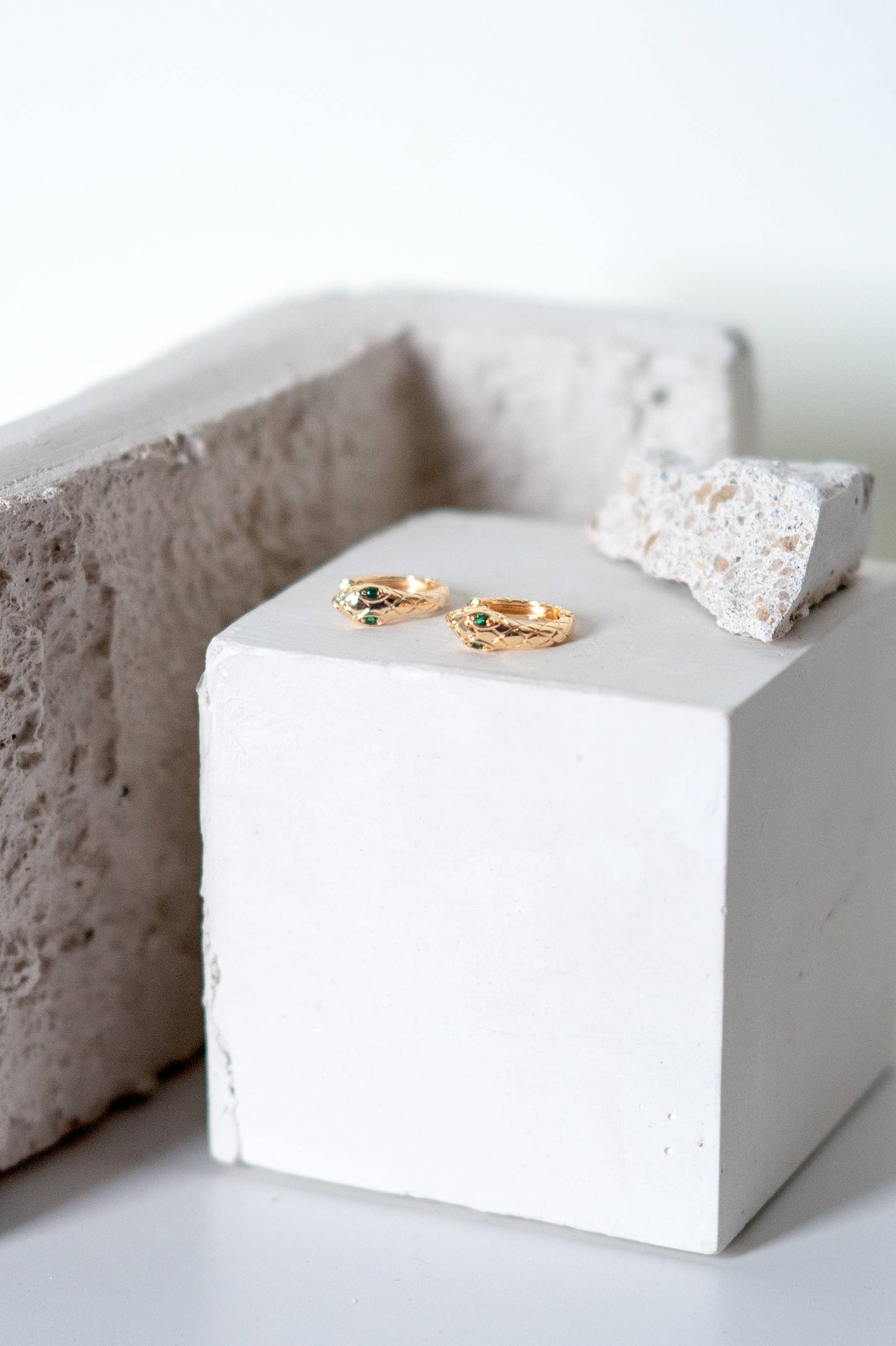 On A Plane 18k Gold Plated Snake Hoops
