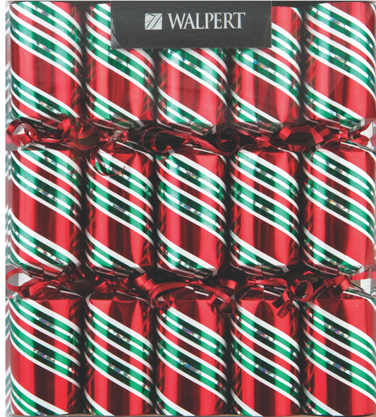 11in Holographic Candy Cane Crackers 10ct