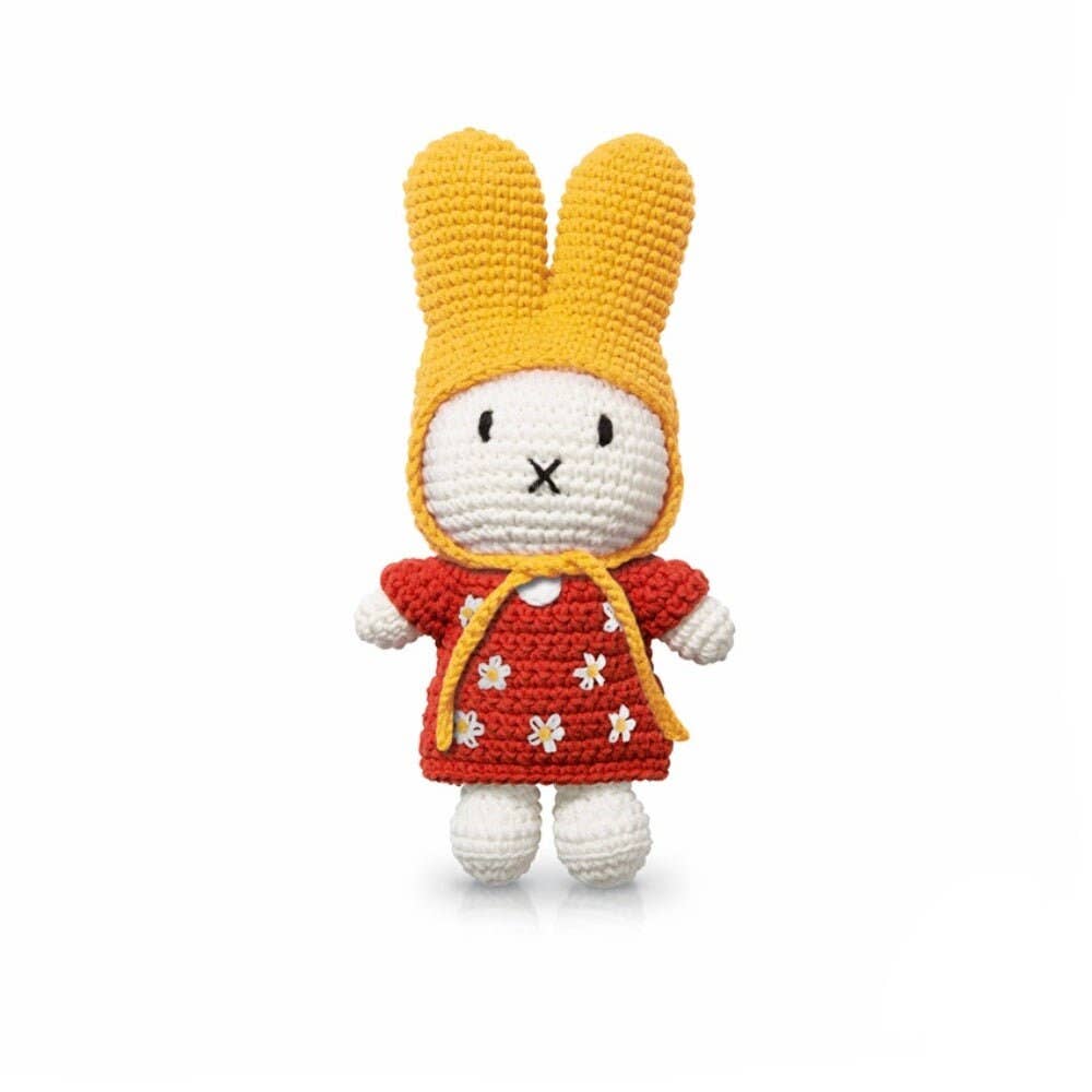 Crochet Miffy Little Flower Dress, Crochet Cute Bunny Doll