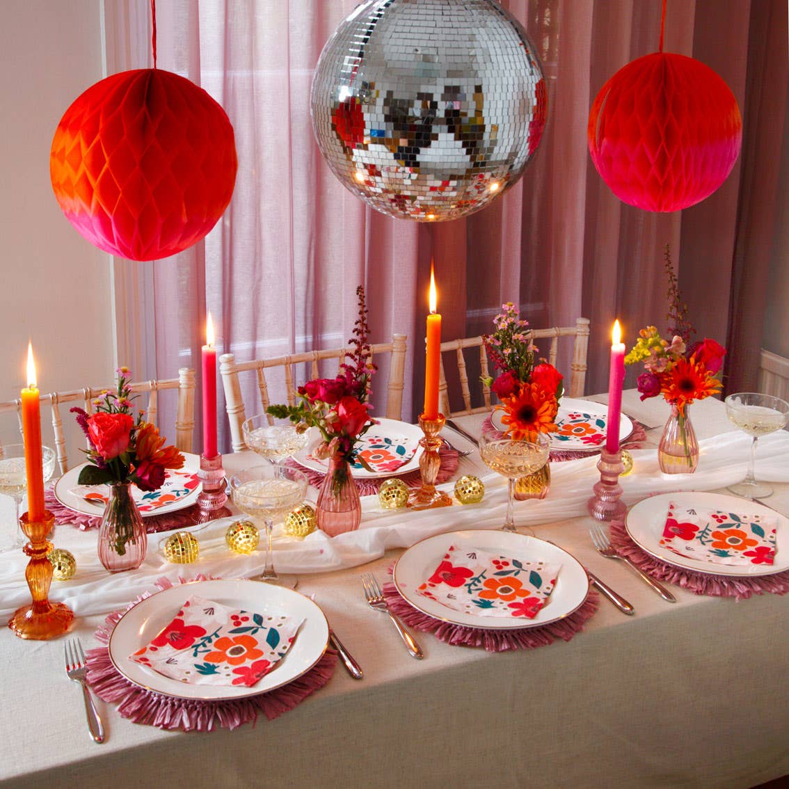 Gold Disco Ball String Lights | Table Decoration |