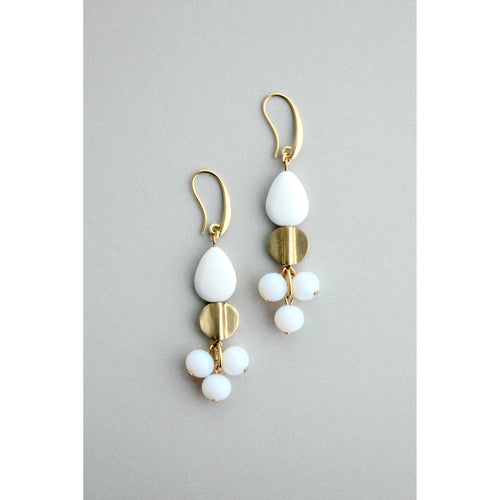 GNDE66 white and opal earrings - Front & Company: Gift Store