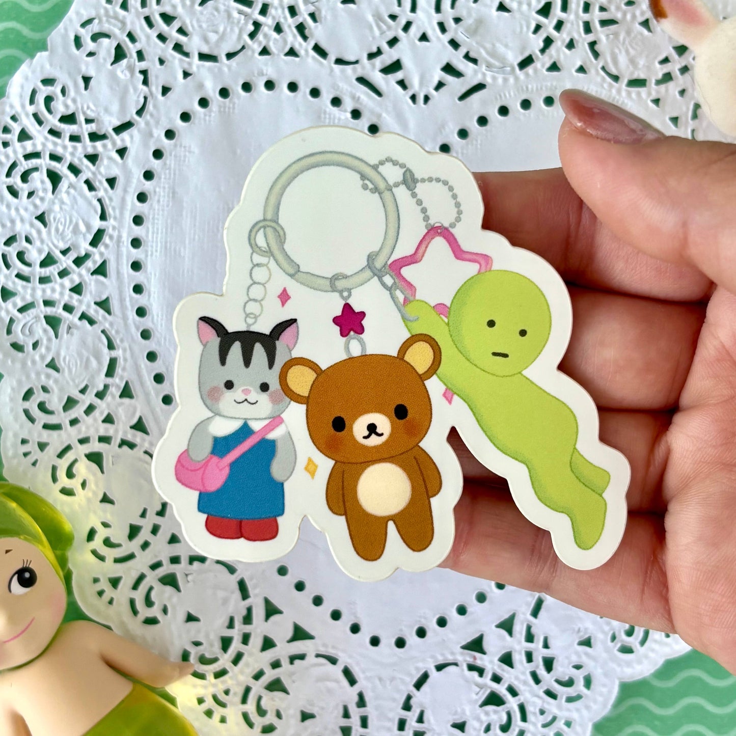 Cute Trinket Smiski Calico Vinyl Sticker