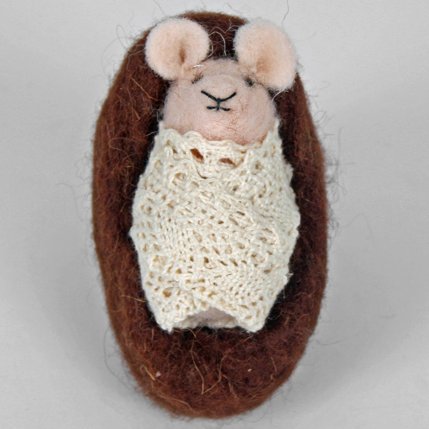 Felt Mouse Ornament: Felt Baby Jesus Mouse