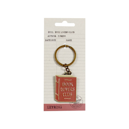 Metal Keyring Book Lovers Club Literary Book