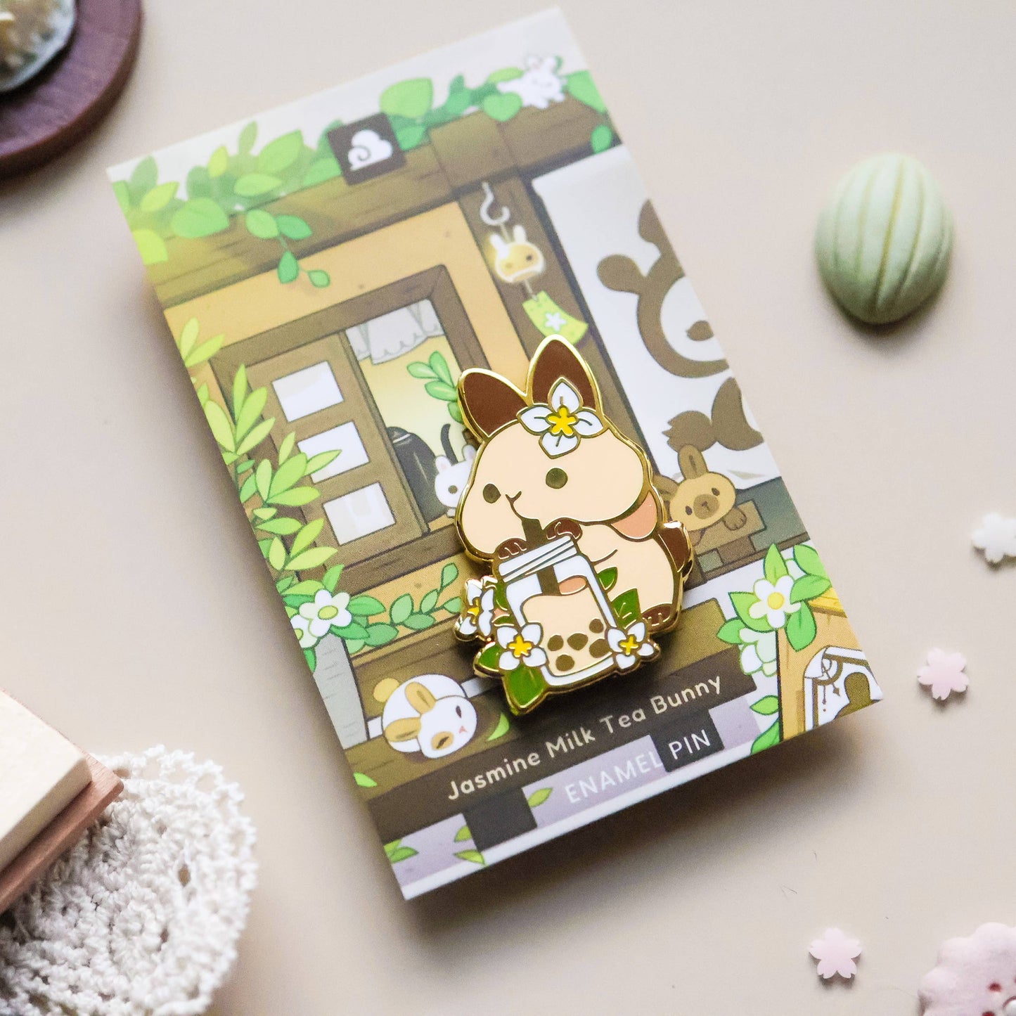 Enamel Pin - Jasmine Milk Tea Bunny
