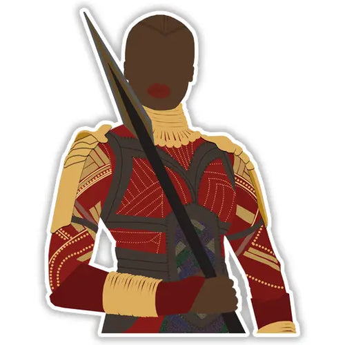 Okoye Black Panther Sticker - Front & Company: Gift Store