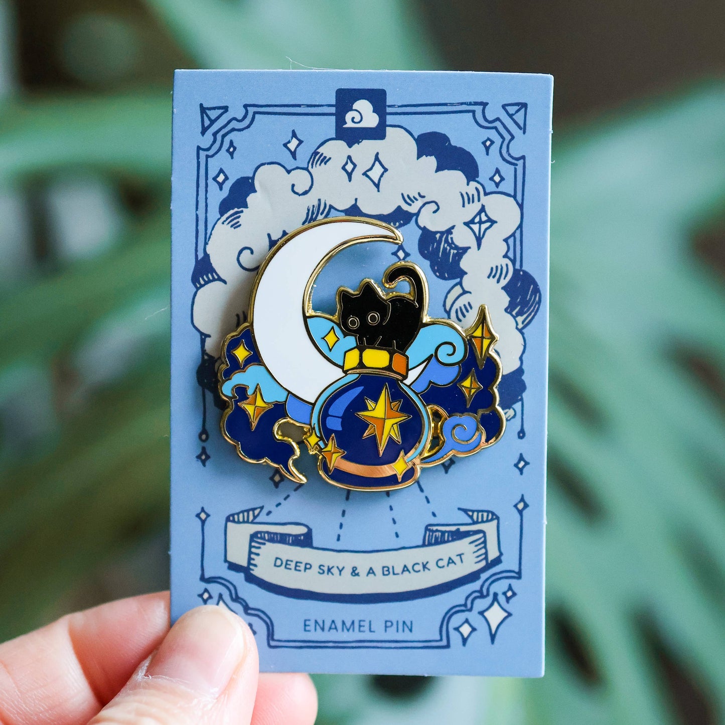 Enamel Pin - Deep Sky and a Black Cat