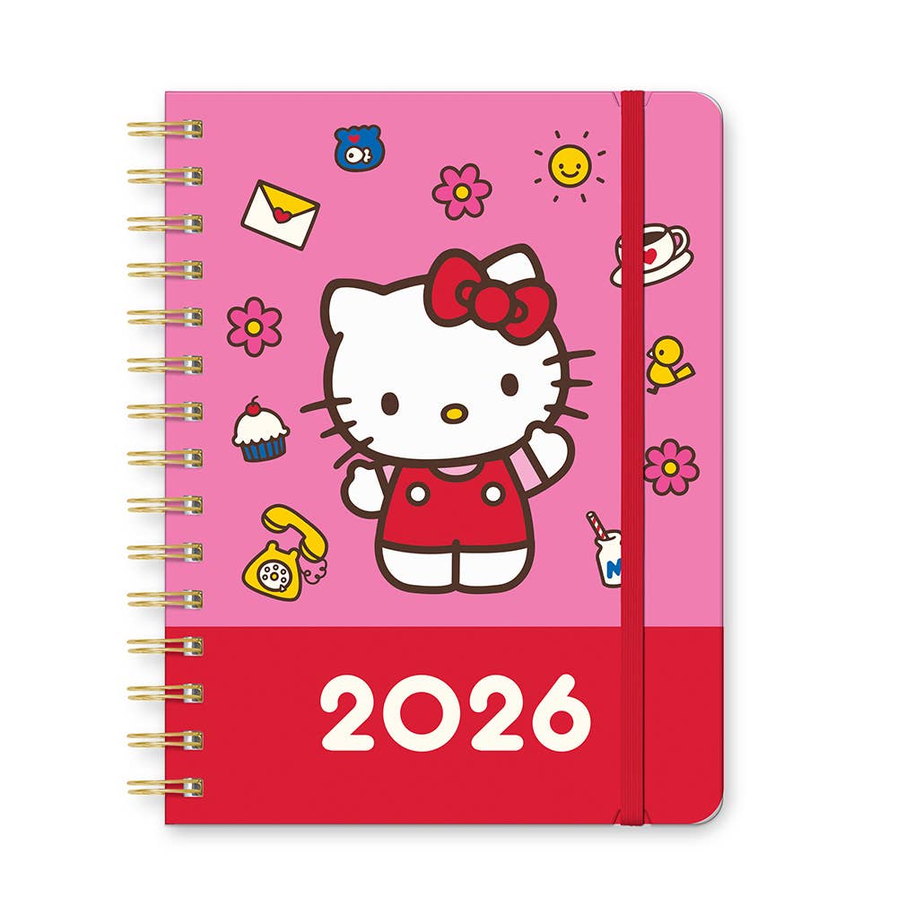 2026 Hello Kitty Playful Pink Deluxe Compact Flexi Planner