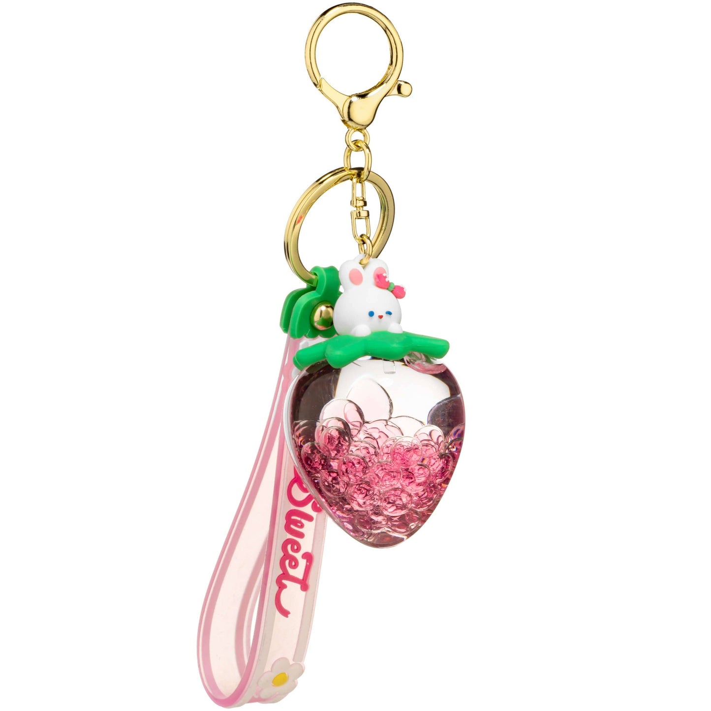 Sweet Strawberry Shape Liquid Sensory Keychain