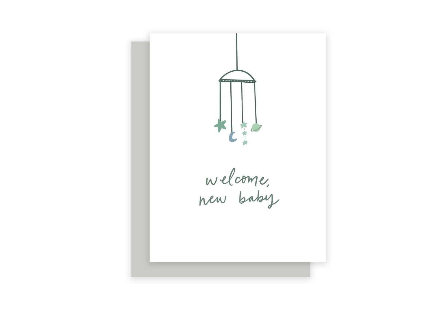 Welcome, New Baby Card - Stars and Planet Mobile