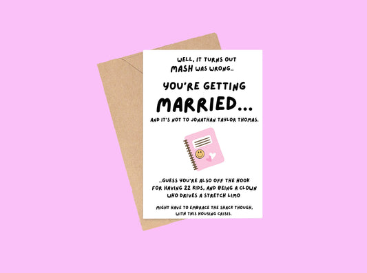MASH Wedding Card | 90s | Humor | Nostalgia