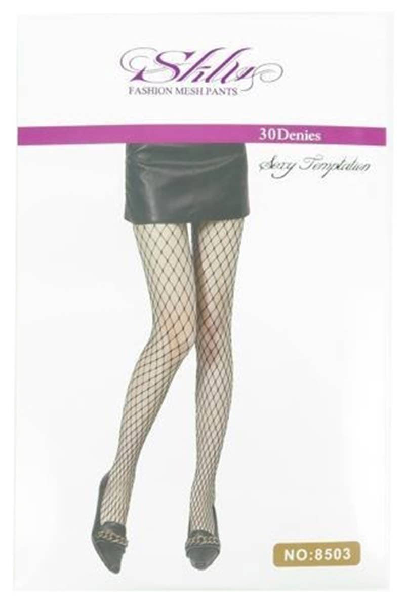 High Rise Large Diamond Cut Fishnet Sheer Tight Pantyhose