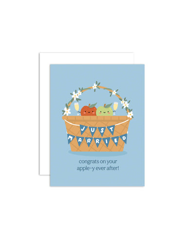 Apple-y Ever After - Wedding/Engagement Greeting Card - Front & Company: Gift Store