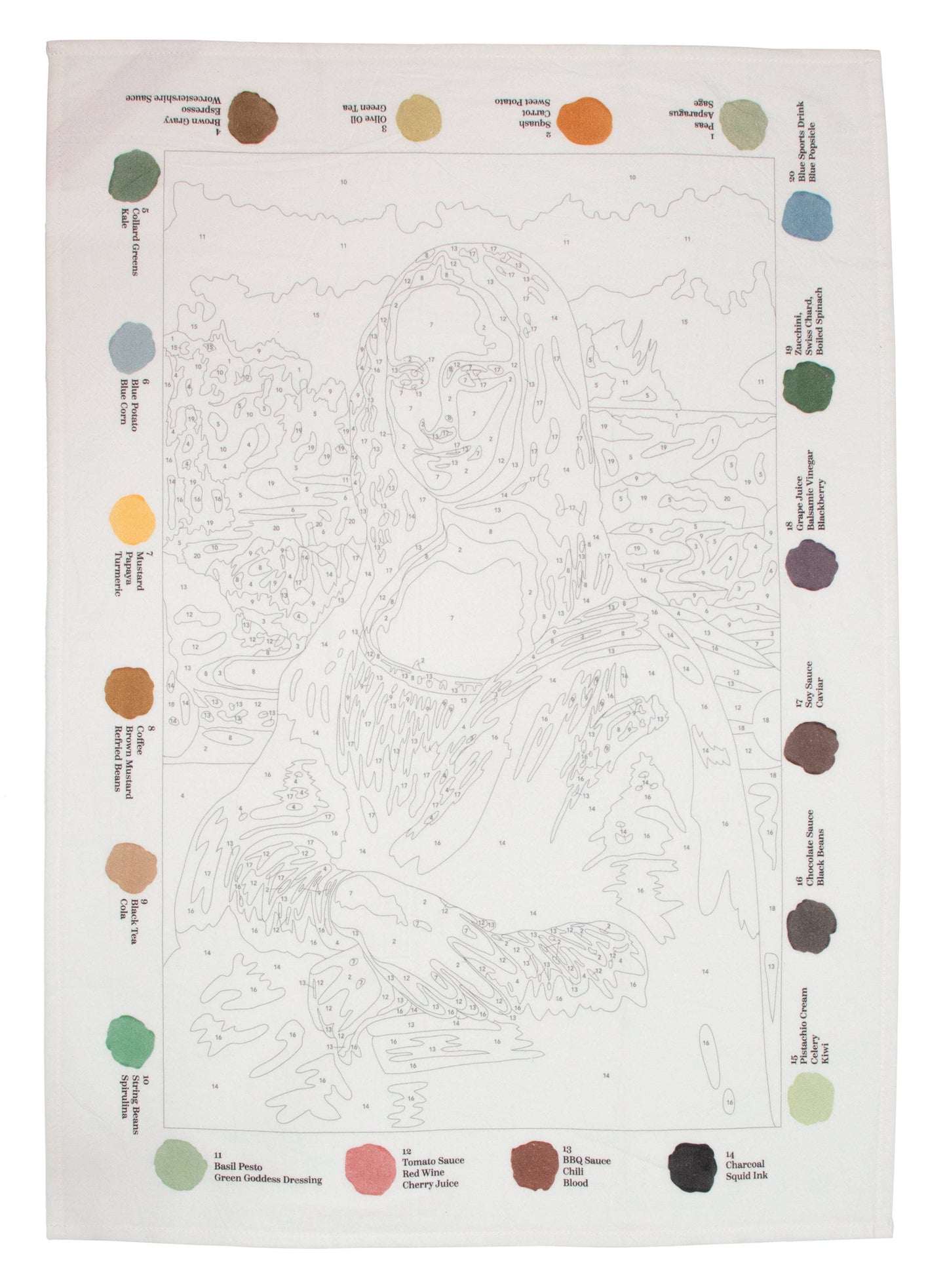 Mona Lisa Stain By Numbers Towels