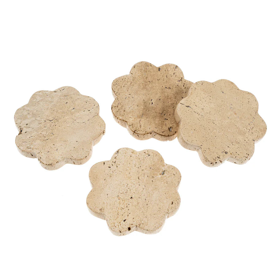 Travertine Scallop Coaster
