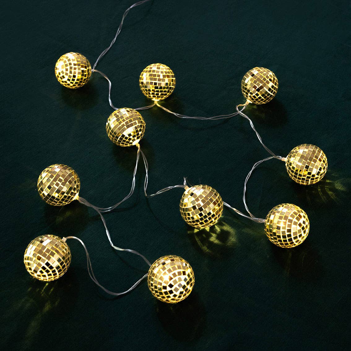 Gold Disco Ball String Lights | Table Decoration |