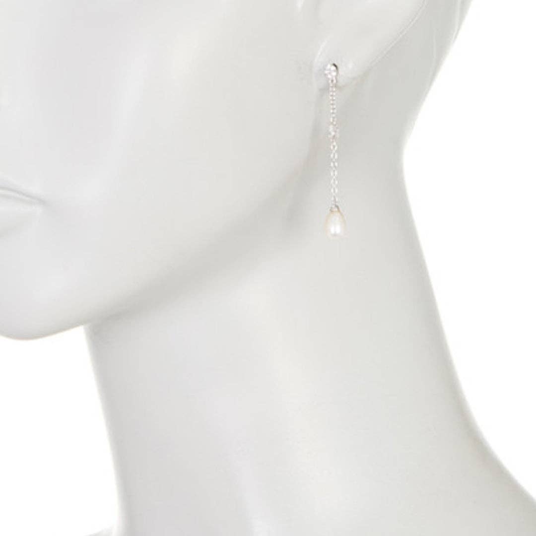 Pearl Drop Earrings silver
